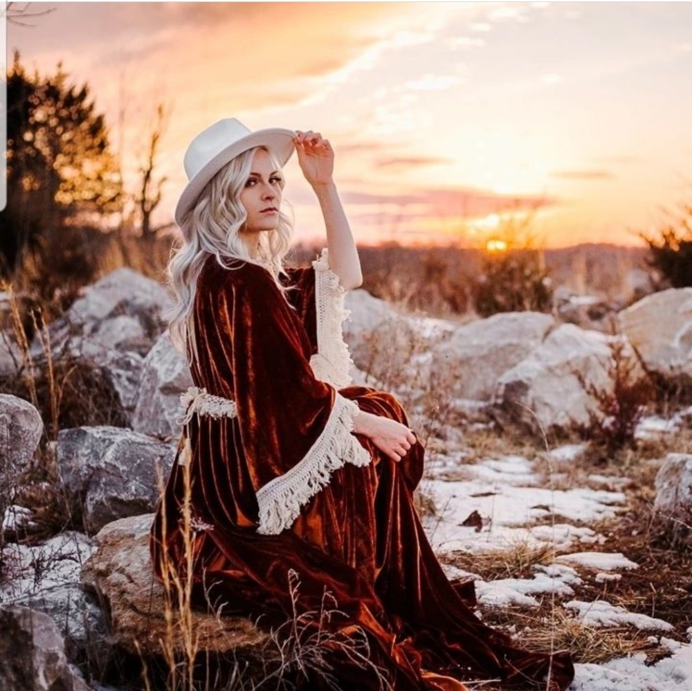 Custom boho velvet maternity/non gown